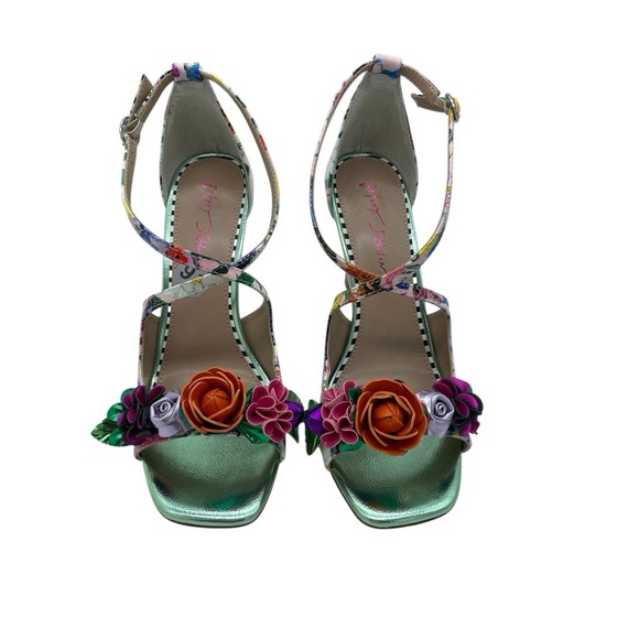 Betsey Johnson Shoes - Betsey Johnson-Karra Floral Ankle Strap Heels Sandals/Shoes Women's Size 9.5